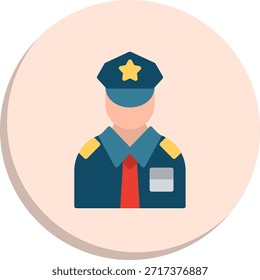 Ícone de Estilo de Círculo Plano do Policial