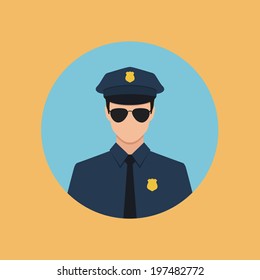 policeman flat style icon