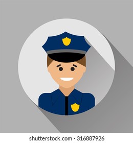 Policeman flat style icon