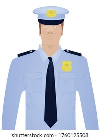 Policeman. front view. vector illustration