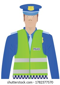 Policeman. front view. vector illustration