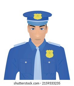 Policeman. front view. vector illustration