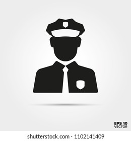 Policeman glyph icon vector. Law enforcement and criminal justice symbol.