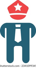 Policeman Glyph Two Color Icon For Personal And Commercial Use.
