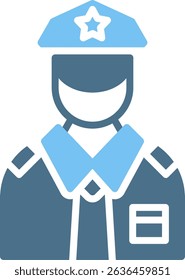 Policeman Glyph Two Colour Icon