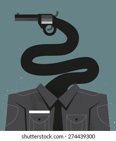 Policeman with gun head