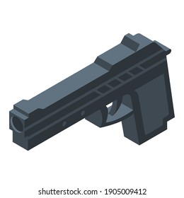 Policeman gun icon. Isometric of policeman gun vector icon for web design isolated on white background