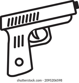 Icono de arma de policía. Contorno de icono de vector de arma de policía para el diseño web aislado en fondo blanco.eps