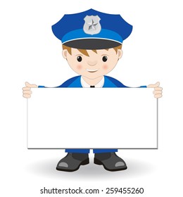 policeman hand with plate