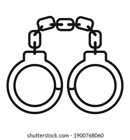 Icono de las esposas de los policías. Esbozo de policía esposas icono vectorial para el diseño web aislado en fondo blanco