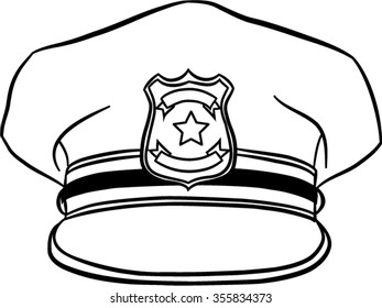 policeman hat isolated illustration