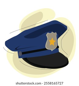 Policeman hat. Law officer cap flat cartoon