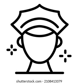 Policeman head icon. Outline policeman head vector icon for web design isolated on white background