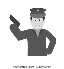 Policeman holding Gun