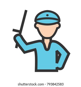 Policeman holding Stick