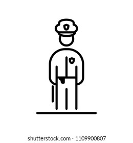 Policeman icon avatar simple flat style illustration.