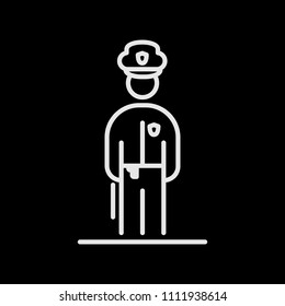 Policeman icon avatar simple flat style illustration.