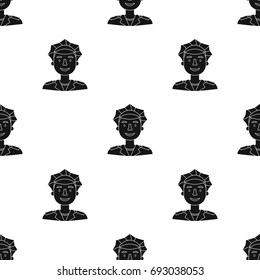 Policeman icon in black style isolated on white background. People of different profession symbol stock vector illustration.