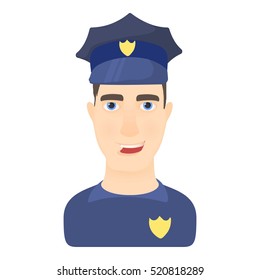 Policeman icon. Cartoon illustration of policeman vector icon for web