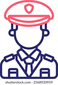 Policeman Icon Color Vector Illustration