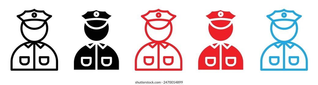 Policeman icon depicting a uniformed officer, suitable for law enforcement, public safety, and community policing