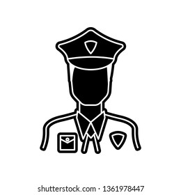 policeman icon. Element of Proffecions for mobile concept and web apps icon. Glyph, flat icon for website design and development, app development
