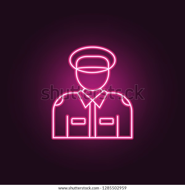 policeman icon. Elements of Crime Investigation\
in neon style icons. Simple icon for websites, web design, mobile\
app, info graphics