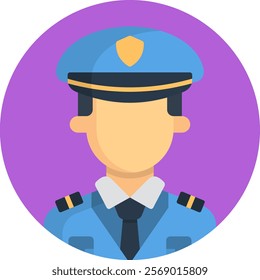 Policeman Icon Fill Vector Illustration