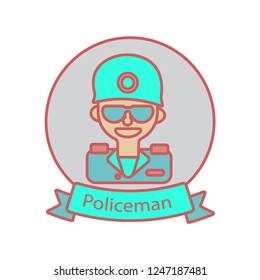policeman icon flat colors