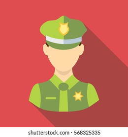 Policeman icon. Flat illustration of policeman vector icon for web design