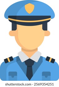 Policeman Icon Flat Vector Illustration