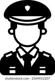 Policeman Icon Glyph Vector Illustration