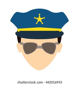 Policeman icon. Justice and law. vector graphic