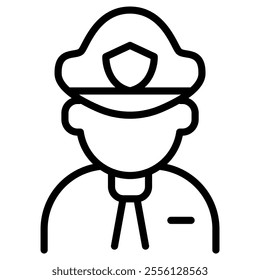 Policeman icon line style. vector illustration graphic