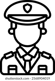 Policeman Icon Line Vector Illustration