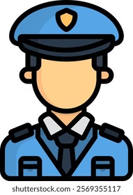 Policeman Icon Lineal Color Vector Illustration