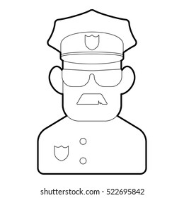 Policeman icon. Outline illustration of policeman vector icon for web design