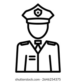 Policeman icon outline set sign