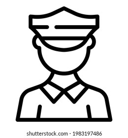 Policeman icon. Outline Policeman vector icon for web design isolated on white background