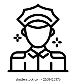 Policeman icon. Outline policeman vector icon for web design isolated on white background