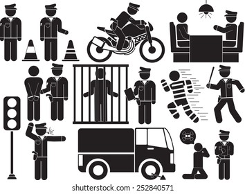 policeman icon set