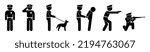 policeman icon, stick figure police officer, isolated human silhouettes