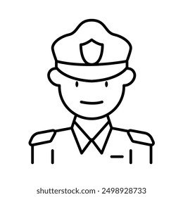 Policeman icon in thin line style Vector illustration graphic design 