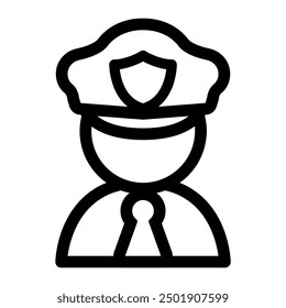 Policeman icon in thin line style. Vector illustration graphic design