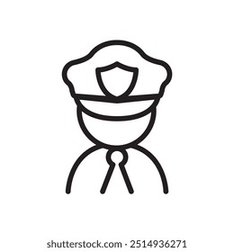 Policeman icon in thin line style vector illustration graphic design