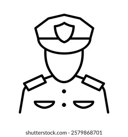 Policeman icon in thin line style