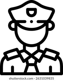 policeman icon. Thin Linear Style Design Isolated On White Background
