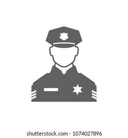 Policeman icon in trendy flat style isolated on white background. Symbol for your web site design, logo, app, UI. Vector illustration, EPS