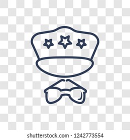 Policeman icon. Trendy linear Policeman logo concept on transparent background from law and justice collection