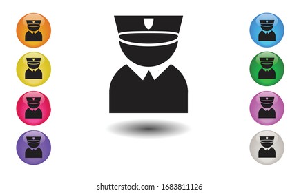 Policeman icon vector EPS 10. Police officer avatar illustration.